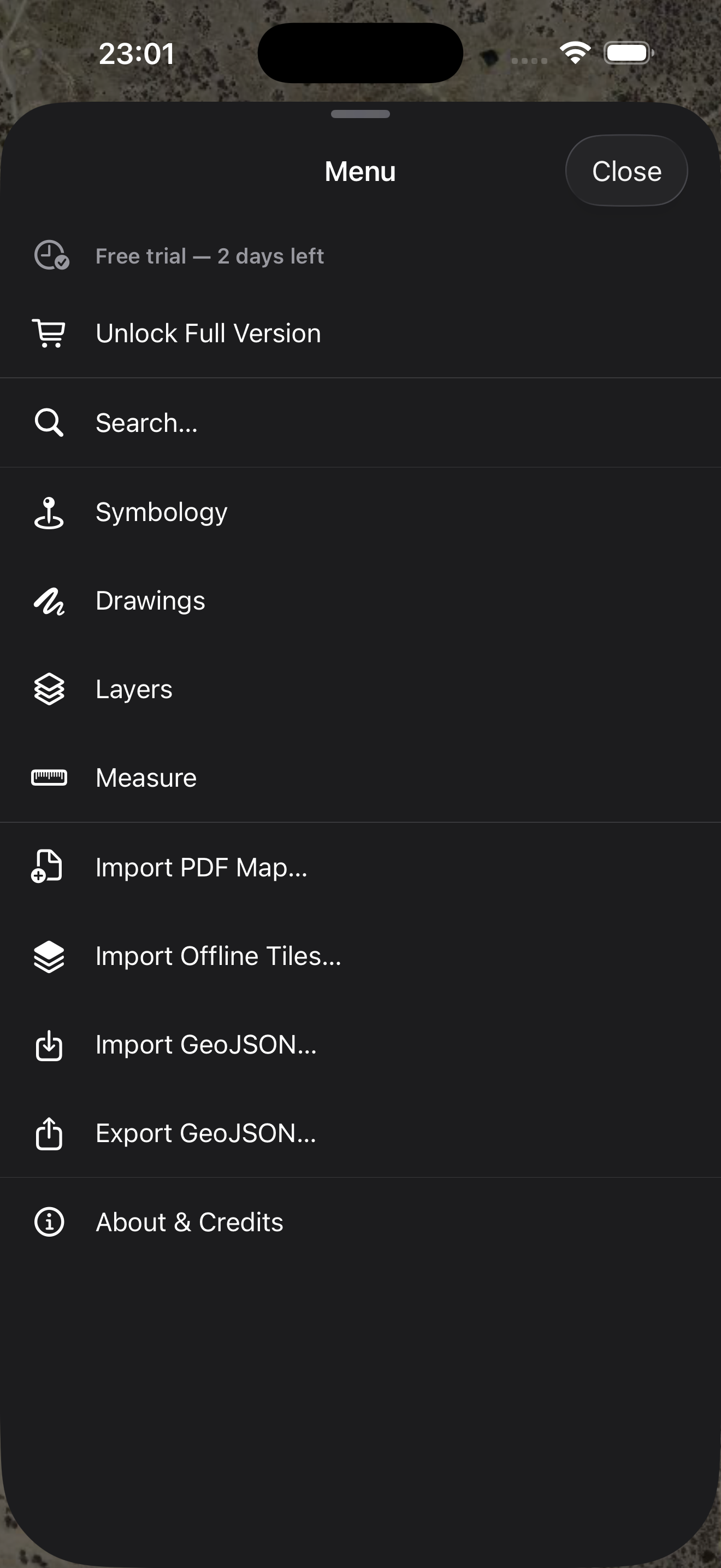 Command menu sheet