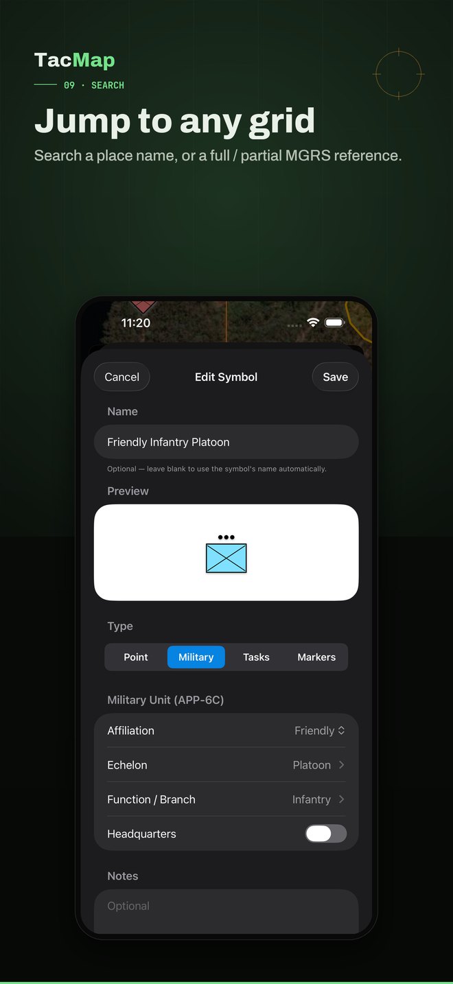 Jump to any grid. Search a place name, or a full or partial MGRS reference.